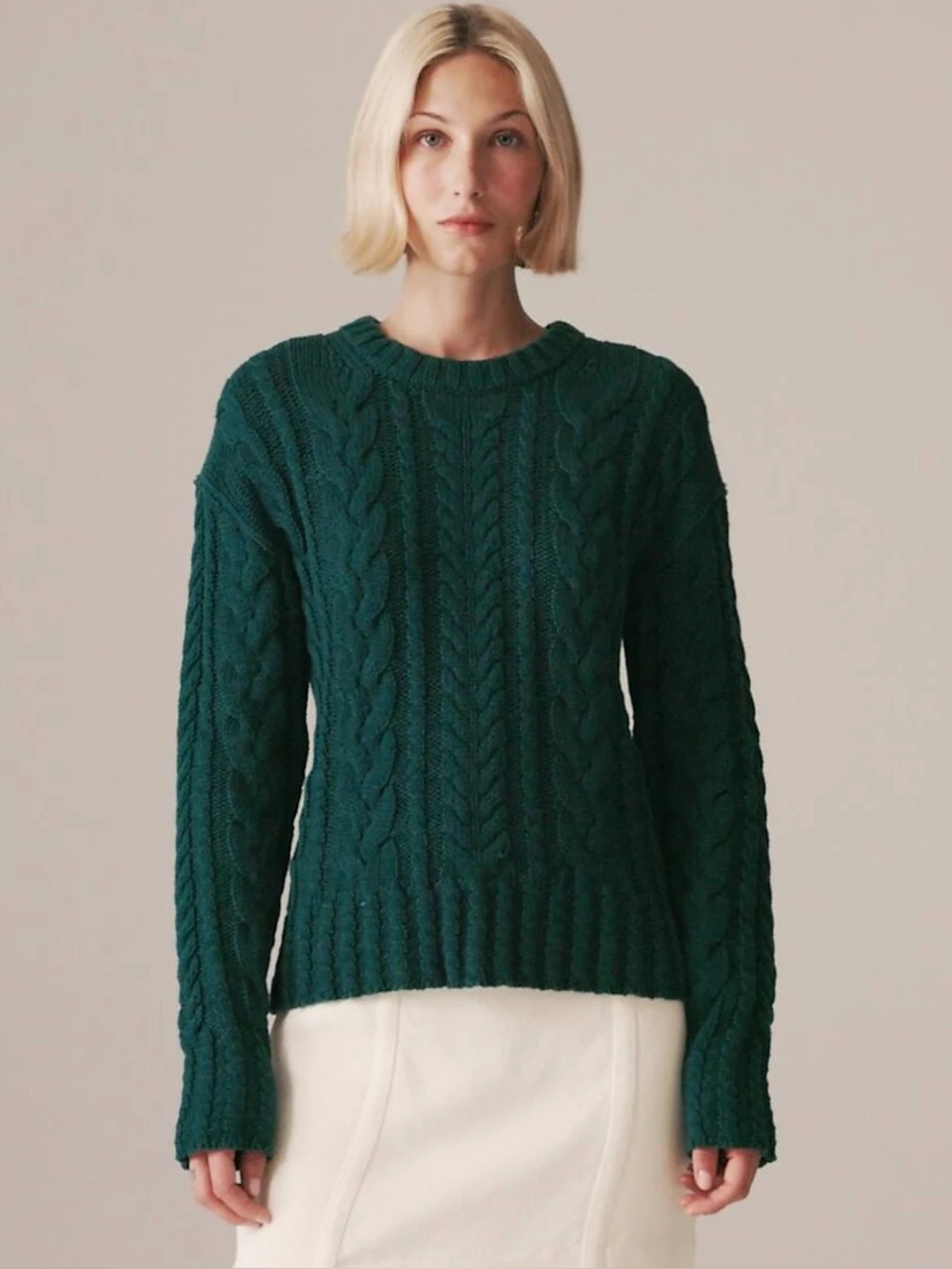 J crew Cable-knit crewneck sweater